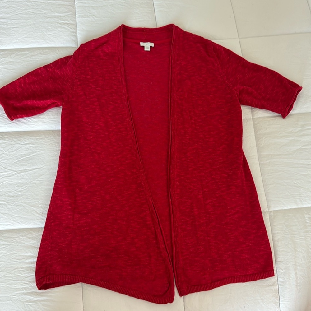 J Jill Short Sleeve Cardigan Sweater